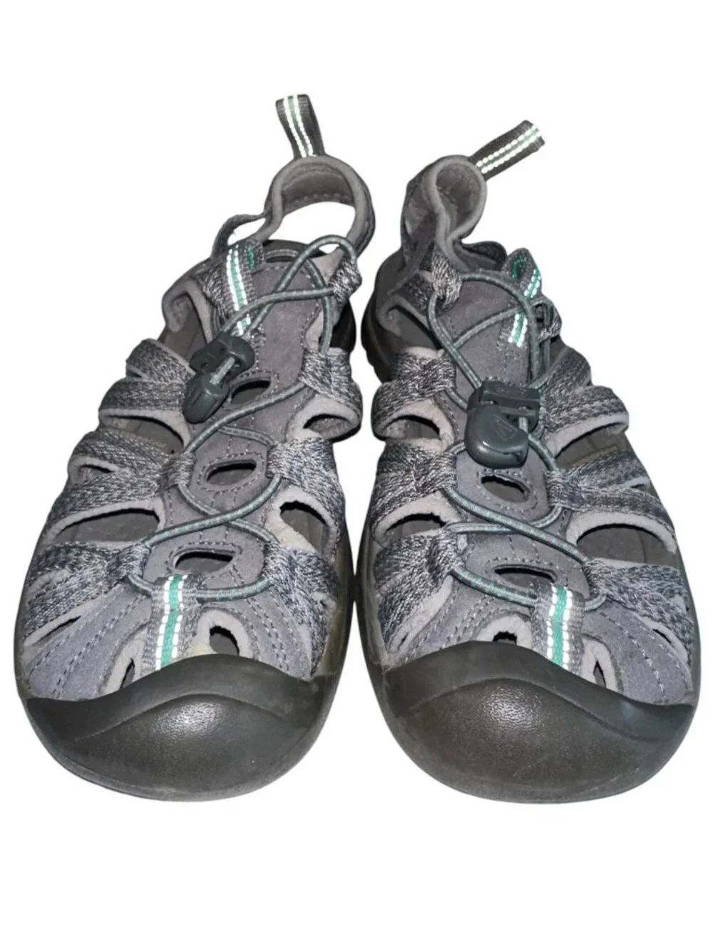 KEEN Women's Whisper Sandal Medium Grey Peacock Green Sz 6.5 Gorpcore Hiking